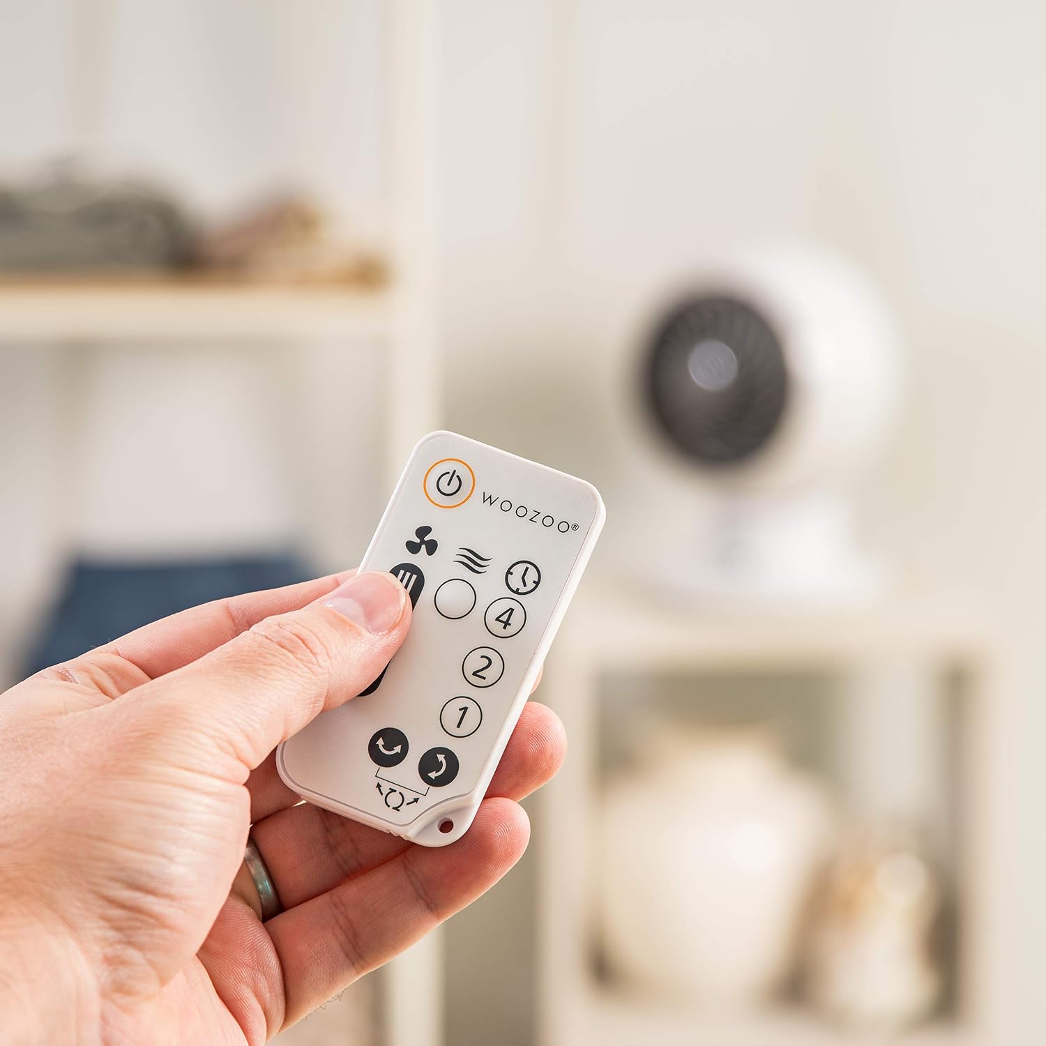 IRIS USA WOOZOO Air Circulator Fan with Remote, Oscillating, 5 Speeds, 82ft Max Air Distance, Adjustable Tilt, Quiet Motor, Small Fan for Bedroom, Office, Dorm, White MAY HAVE MISSING PIECES